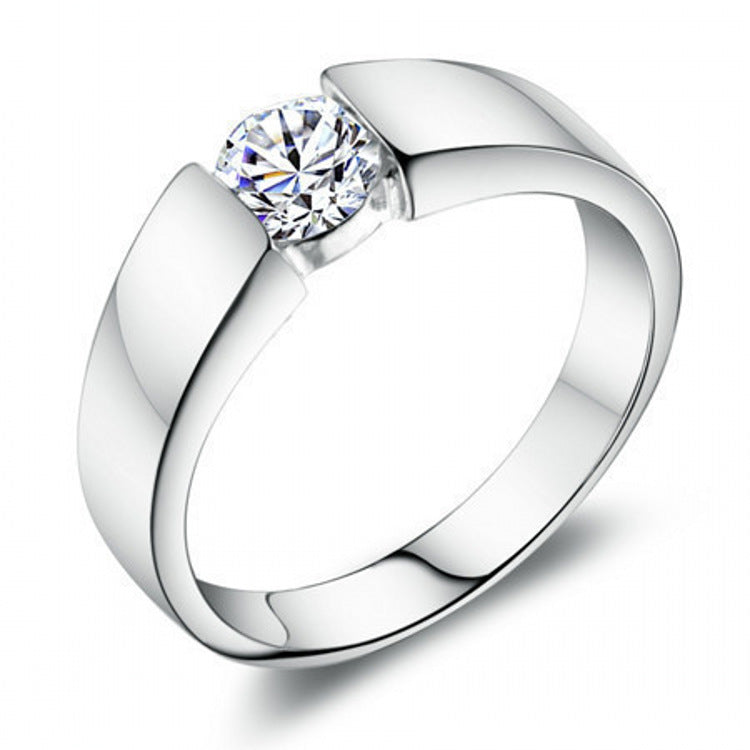 Couple Simulation Diamond Wedding Ring