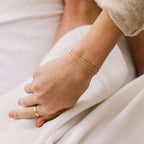Adjustable Layered Bracelet Cute Oval Chain