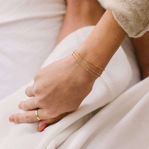 Adjustable Layered Bracelet Cute Oval Chain