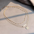 14K Gold Plated Bar Coin Charm Pendant