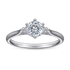 Silver Wedding Ring Women''s Zircon  Fashion Single Ring Fixed Wedding Ring Manufacturer