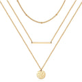 14K Gold Plated Bar Coin Charm Pendant