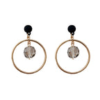 Geometric Circle Crystal Pendant Earrings