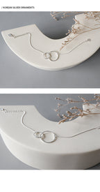 925 Sterling Silver Double Circle Round Bracelets