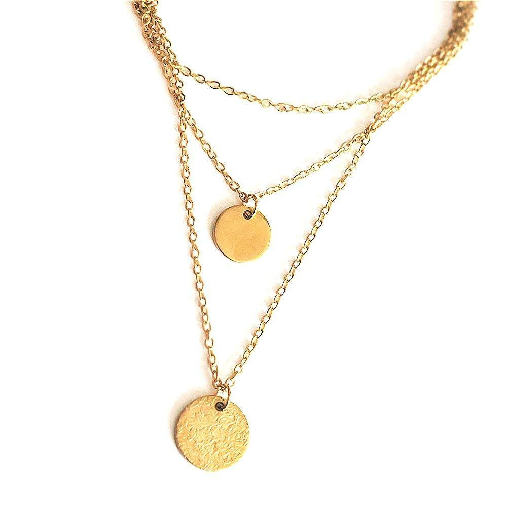 Gold Layered Choker Necklace 14K Gold Plated