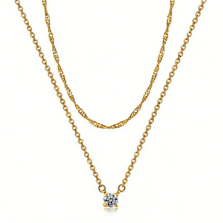 Dainty Diamond Solitaire Pendant Necklaces