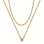 Dainty Diamond Solitaire Pendant Necklaces