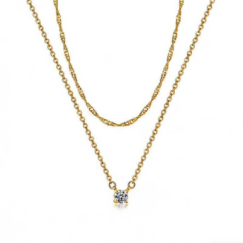 Dainty Diamond Solitaire Pendant Necklaces