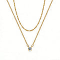 Dainty Diamond Solitaire Pendant Necklaces