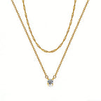 Dainty Diamond Solitaire Pendant Necklaces
