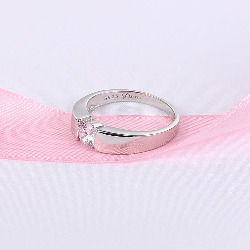 Couple Simulation Diamond Wedding Ring
