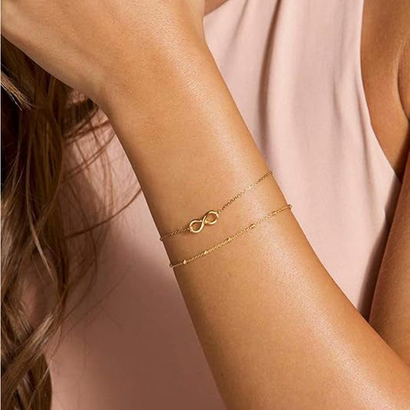 14K Gold Filled Adjustable Layered Bracelet