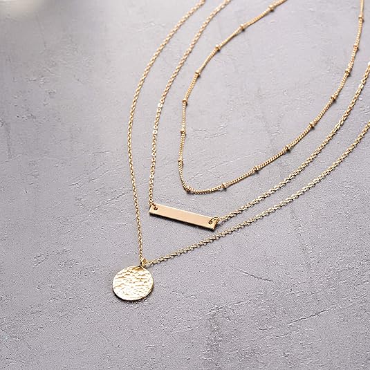 14K Gold Plated Bar Coin Charm Pendant