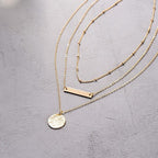 14K Gold Plated Bar Coin Charm Pendant