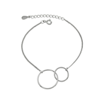 925 Sterling Silver Double Circle Round Bracelets