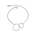 925 Sterling Silver Double Circle Round Bracelets