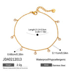 Stainless Steel All-match Zircon Anklet
