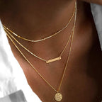 14K Gold Plated Bar Coin Charm Pendant