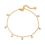 Stainless Steel All-match Zircon Anklet